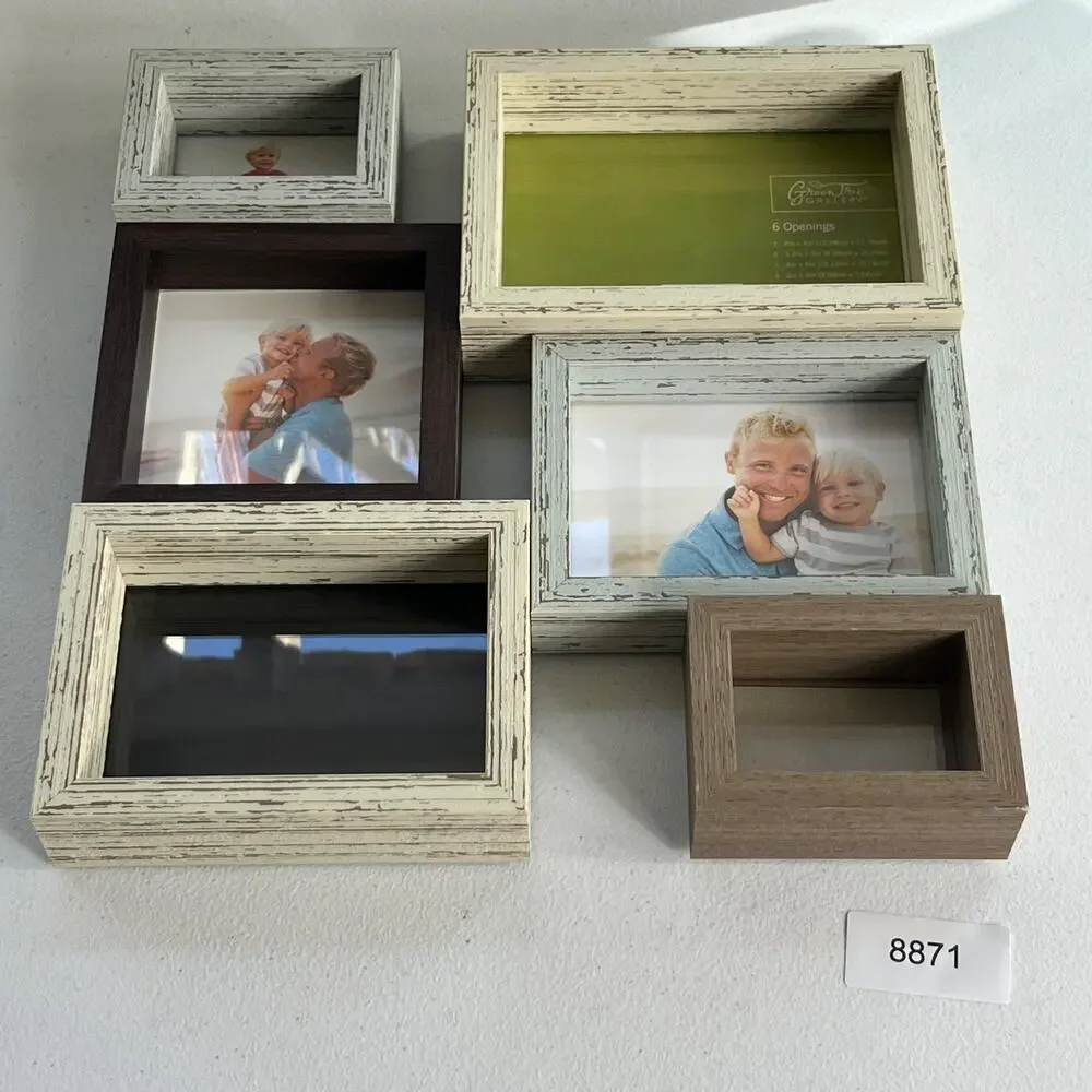 Green Tree Gallery Photo Frame Set 6 Openings Distressed Rustic
